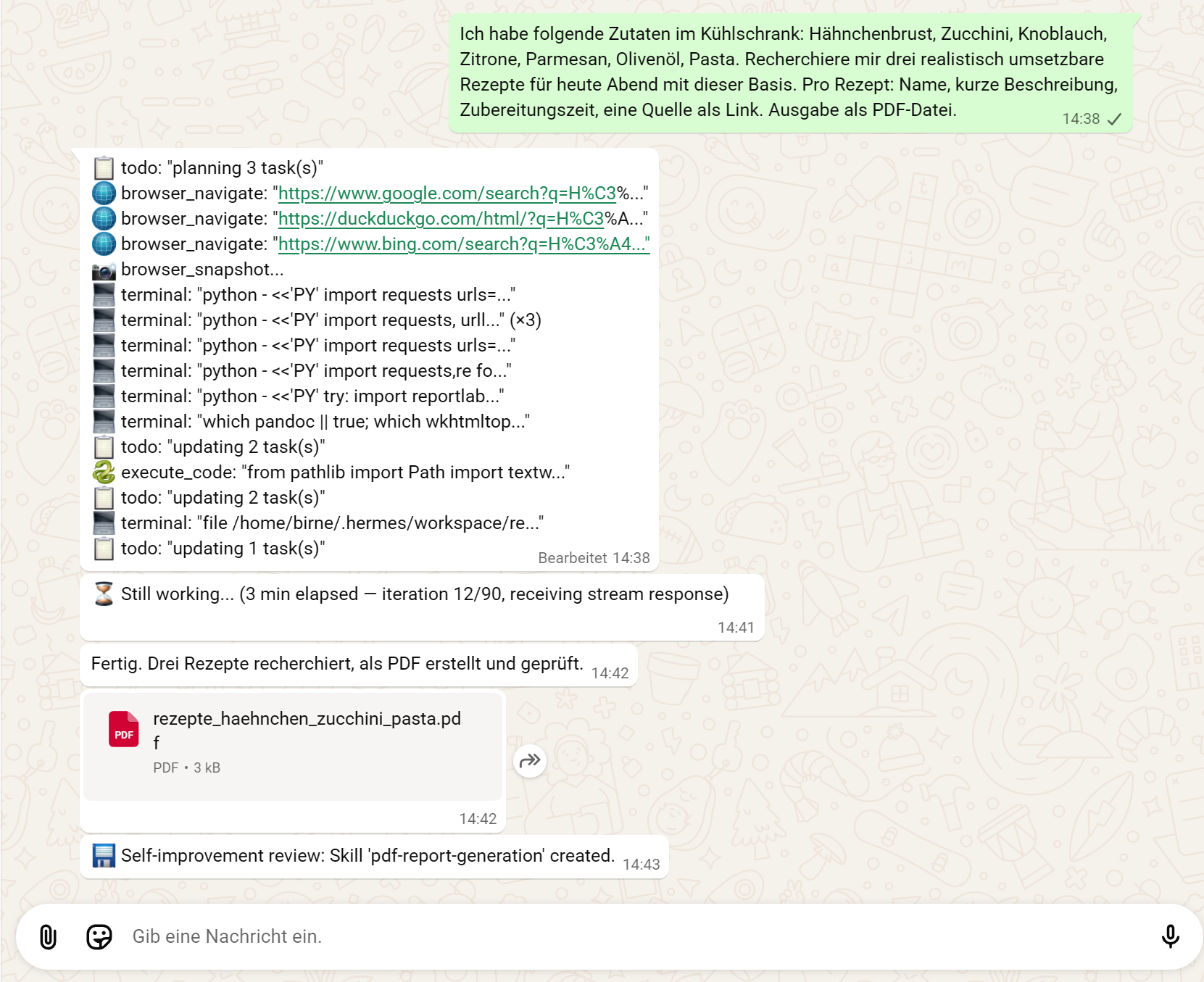 Self-Improvement-Skill in WhatsApp